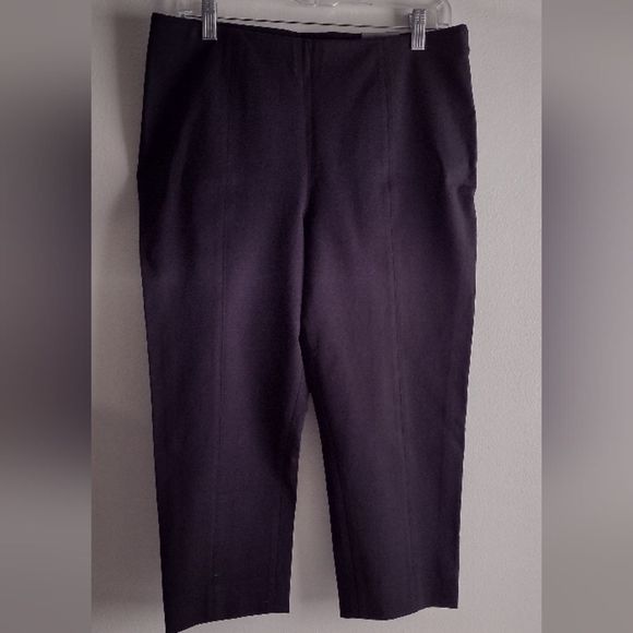 Talbots Chatham Pants NEW Black Crop Side Zip Stretch Sz 12P Office Casual - Picture 3 of 12